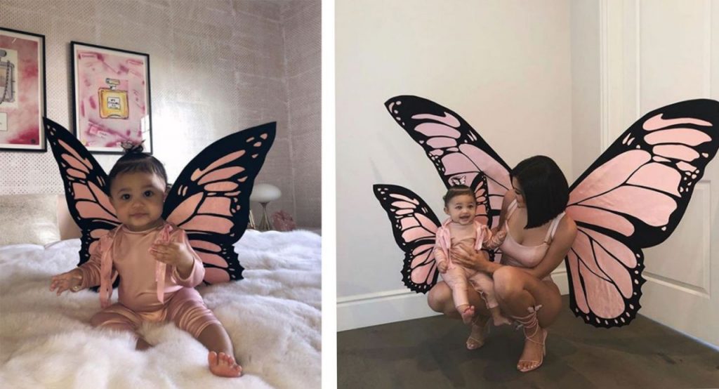 Stormi and Kylie as butterfly twins | Stormi Webster Dressed As Mom Kylie and Dad Travis is Totally Adorable | Her Beauty