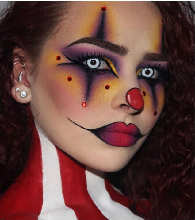 Crazy clown | 11 Creepy and Cool Halloween Makeup Ideas to Try This Year | HerBeauty