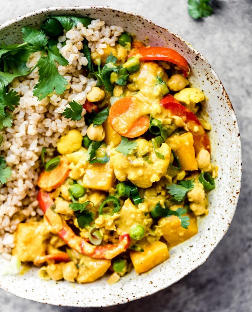 Yellow Chickpea Pumpkin Curry with Coconut Brow | 12 Healthy Pumpkin Recipes Perfect for Fall | Her Beauty