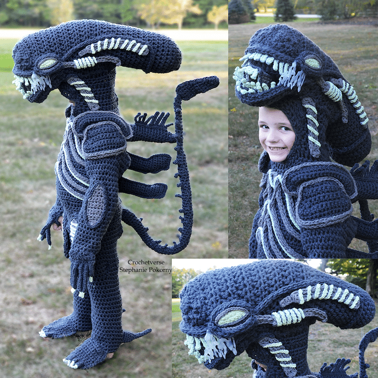 Xenomorph from Alien costume | Mom Crochets Incredibly Elaborate Pop Culture Costumes | Her Beauty
